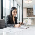business woman working with laptop