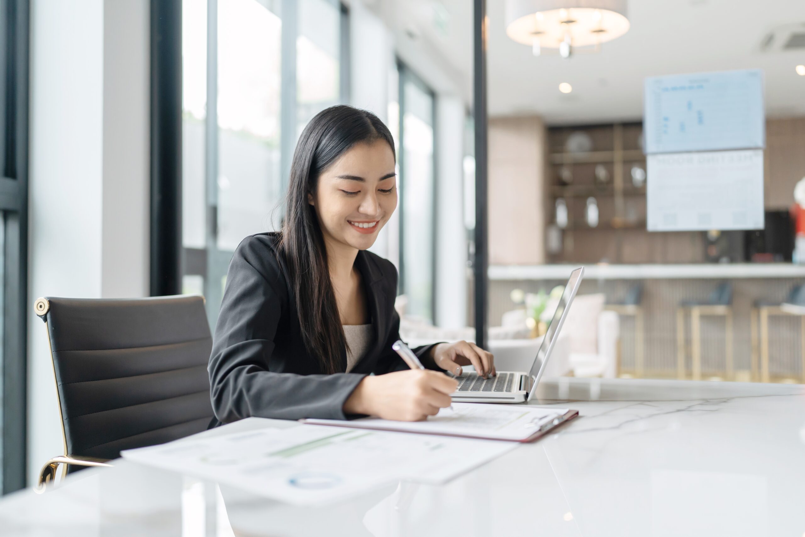 business woman working with laptop